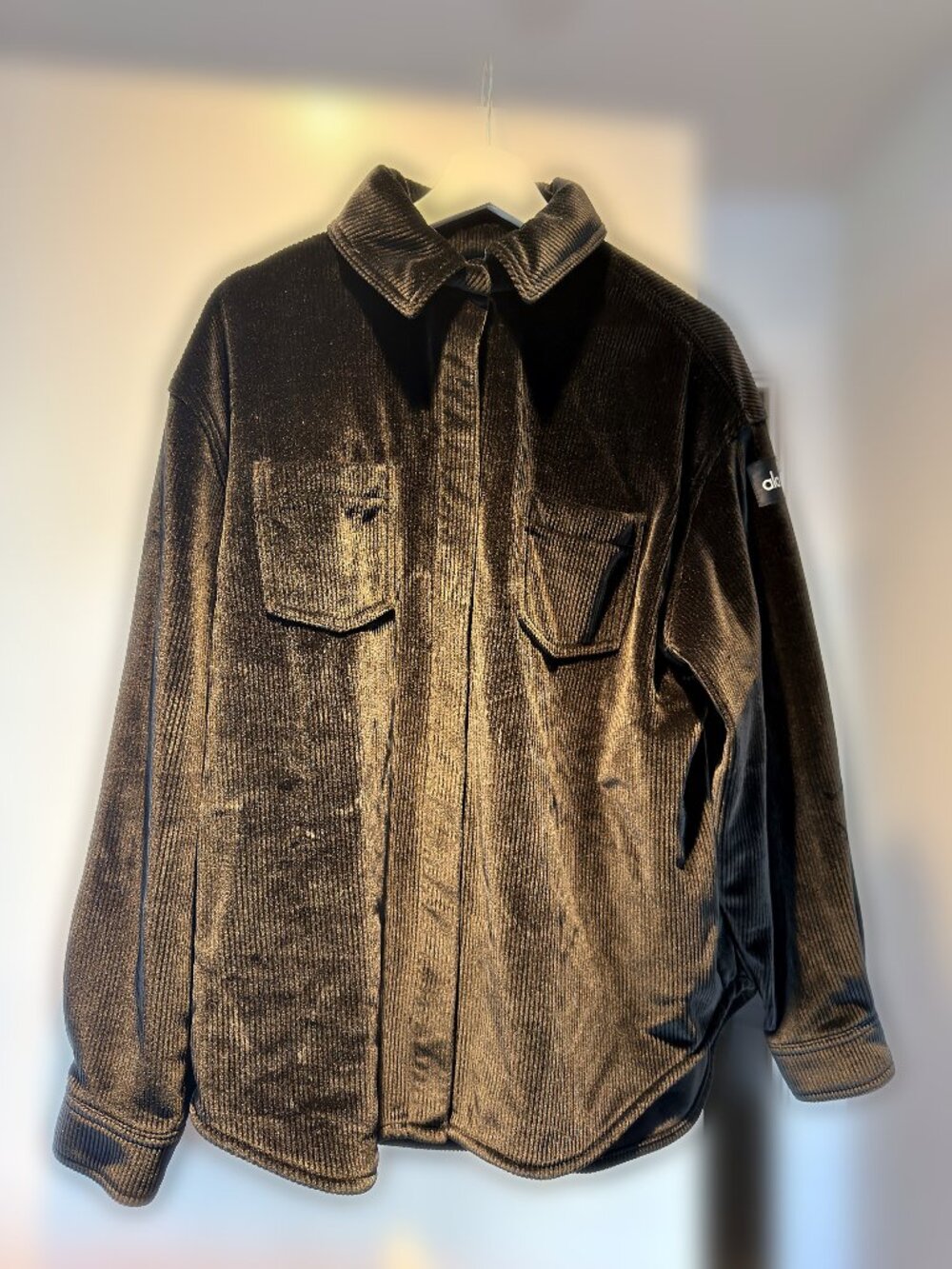 Alo Yoga Ribbed Velour Mountain Side Shacket Olive